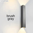 Modern brushed aluminum rectangular wall sconce bedroom ambient light