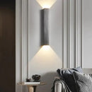 Modern brushed aluminum rectangular wall sconce bedroom ambient light