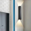 Modern brushed aluminum rectangular wall sconce bedroom ambient light