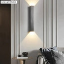 Modern brushed aluminum rectangular wall sconce bedroom ambient light