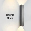 Modern brushed aluminum rectangular wall sconce bedroom ambient light
