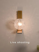 Modern brushed brass and frosted glass wall sconce lamps bedroom set