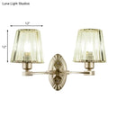 Modern brushed brass and green glass wall sconce bedroom light fixture