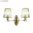 Modern brushed brass and green glass wall sconce bedroom light fixture