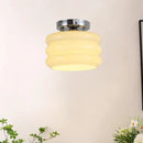 Modern brushed brass creamy glass iron led ceiling light bedroom