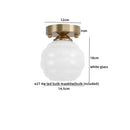 Modern brushed brass creamy glass iron led ceiling light bedroom