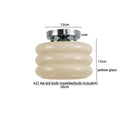 Modern brushed brass creamy glass iron led ceiling light bedroom