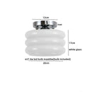 Modern brushed brass creamy glass iron led ceiling light bedroom