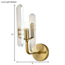 Brass Crystal Block Wall Sconce Postmodern