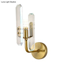 DecorBites™ Modern Brass LED Wall Mounted Sconce Light with Crystal Shade for Living Room