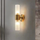 Modern brushed brass crystal wall lamp for bedroom