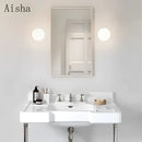Modern brushed brass golden glass ball wall lamp bedroom sconce