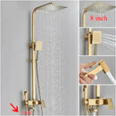Modern brushed gold 4-function shower faucet set bathroom rain system