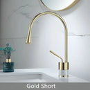 DecorBites™ Brushed Gold Brass & Marble Bathroom Sink Faucet