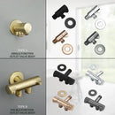 Modern brushed gold angled dual outlet toilet filling valve bathroom