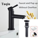 DecorBites™ Brushed Gold Basin Faucet: Solid Brass, Cold Hot Water Mixer, Single Handle