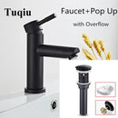 DecorBites™ Brushed Gold Basin Faucet: Solid Brass, Cold Hot Water Mixer, Single Handle