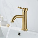 DecorBites™ Brushed Gold Basin Faucet: Solid Brass, Cold Hot Water Mixer, Single Handle