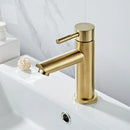 DecorBites™ Brushed Gold Basin Faucet: Solid Brass, Cold Hot Water Mixer, Single Handle