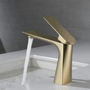 DecorBites™ Brushed Gold Bathroom Basin Faucet - Single Hole Water Mixer Crane