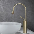 Modern brushed gold basin faucet kitchen swivel water crane