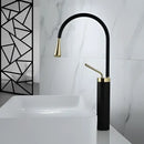 Modern brushed gold basin faucet with swivel spout for bathroom