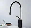 Modern brushed gold basin faucet with swivel spout for bathroom