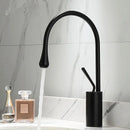 Modern brushed gold basin faucet with swivel spout for bathroom