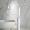Modern brushed gold basin faucet with swivel spout for bathroom
