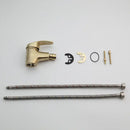 Modern brushed gold basin mixer tap bathroom faucet with spray head