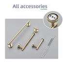 DecorBites™ Brushed Gold Bathroom Accessories Set: Towel Rail, Paper Holder, Hook, Stainless Steel