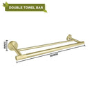Modern brushed gold bathroom accessories set with frosted glass