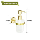 Modern brushed gold bathroom accessories set with frosted glass