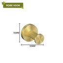 Modern brushed gold bathroom accessories set with frosted glass