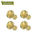 Modern brushed gold bathroom accessories set with frosted glass