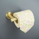Modern brushed gold bathroom accessories set with frosted glass