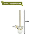 Modern brushed gold bathroom accessories set with frosted glass