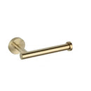 Modern brushed gold bathroom accessory set with towel rack