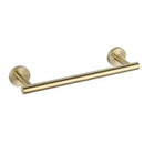 Modern brushed gold bathroom accessory set with towel rack