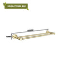 DecorBites™ Brushed Gold Bathroom Accessories Set: Wall Mount Shelf, Toilet Paper Holder, Towel Bar, Robe Hook