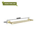 DecorBites™ Brushed Gold Bathroom Accessories Set: Wall Mount Shelf, Toilet Paper Holder, Towel Bar, Robe Hook