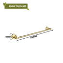 DecorBites™ Brushed Gold Bathroom Accessories Set: Wall Mount Shelf, Toilet Paper Holder, Towel Bar, Robe Hook