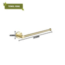 DecorBites™ Brushed Gold Bathroom Accessories Set: Wall Mount Shelf, Toilet Paper Holder, Towel Bar, Robe Hook