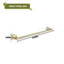 DecorBites™ Brushed Gold Bathroom Accessories Set: Wall Mount Shelf, Toilet Paper Holder, Towel Bar, Robe Hook