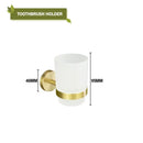 DecorBites™ Brushed Gold Bathroom Accessories Set: Wall Mount Shelf, Toilet Paper Holder, Towel Bar, Robe Hook