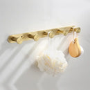 DecorBites™ Brushed Gold Bathroom Accessories Set: Wall Mount Shelf, Toilet Paper Holder, Towel Bar, Robe Hook