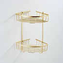 Modern brushed gold bathroom hardware set with multi bar towel rack