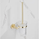 Modern brushed gold bathroom hardware set with multi bar towel rack