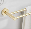 Modern brushed gold bathroom hardware set with multi bar towel rack