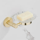 Modern brushed gold bathroom hardware set with multi bar towel rack